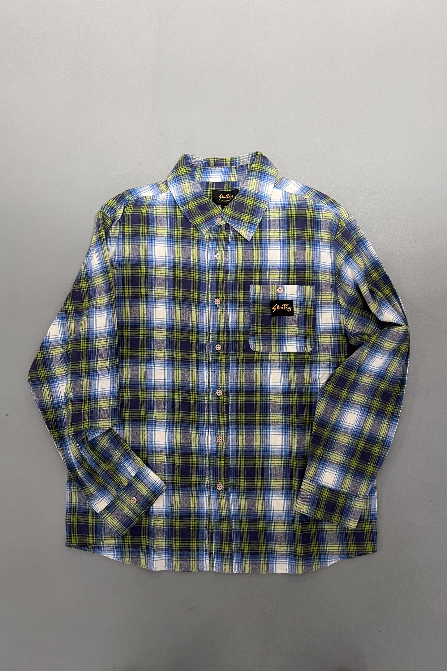 Flannel Shirt - Bright Blue Plaid
