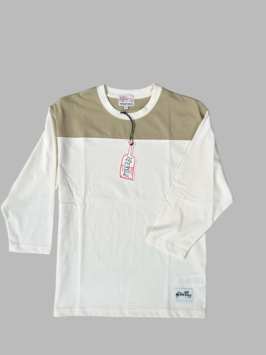 3/4 FOOTBALL TEE - EUCALYPTUS