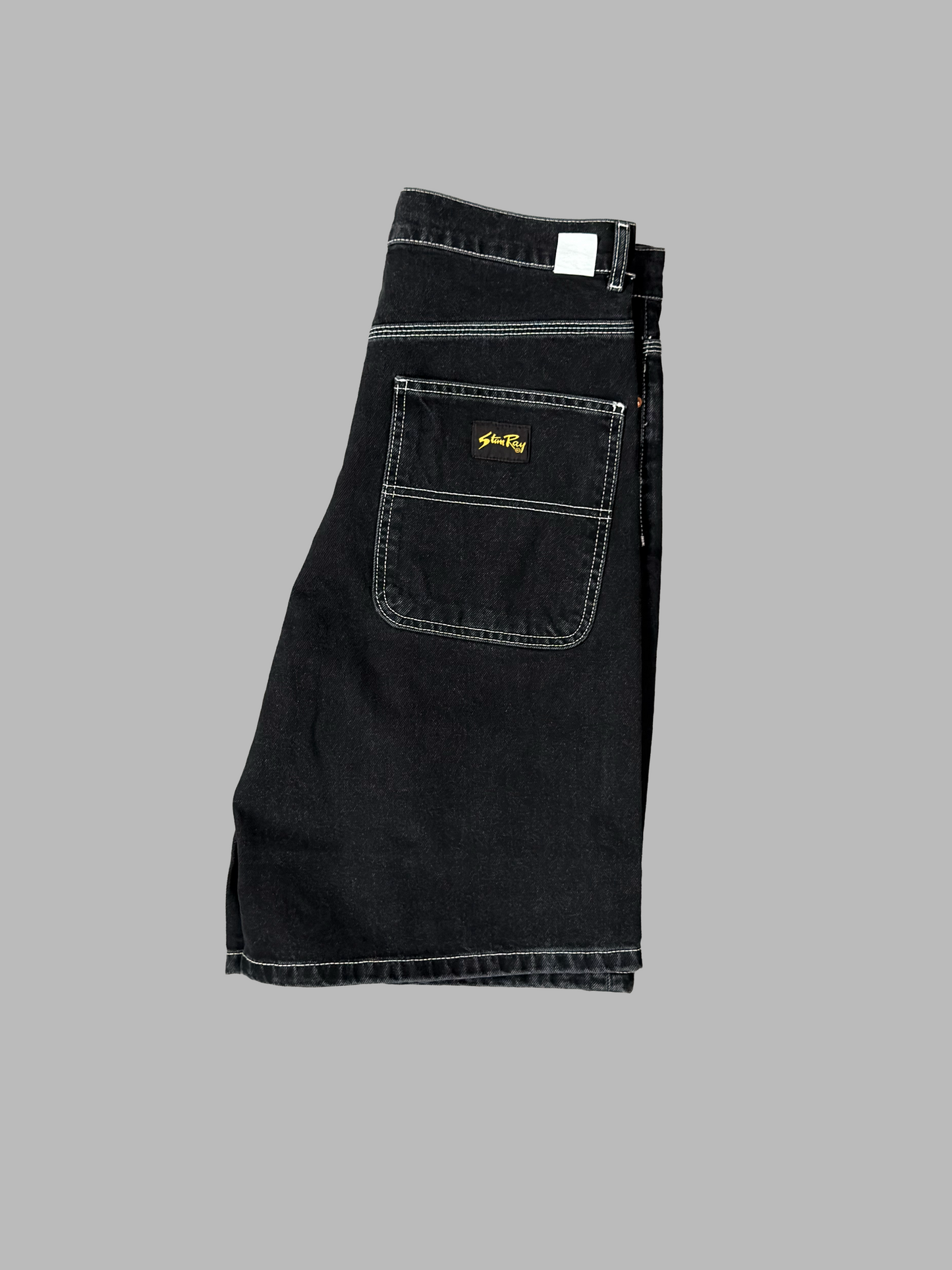 WIDE 5 SHORT - WASHED BLACK DENIM