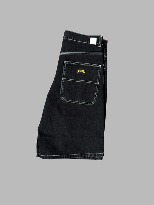 WIDE 5 SHORT - WASHED BLACK DENIM