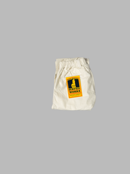 TWILL WAITER PANTS - OFF WHITE